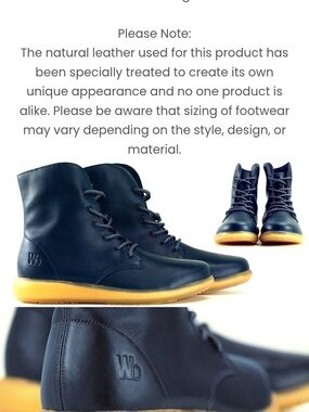 WORLD Boots Larries Navy Size 7